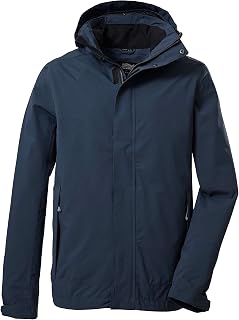 killtec Men's Kos 87 Mn Jckt_xenios Functional Outdoor Jacket with Zip-Off Hood, Dark Navy, XXL