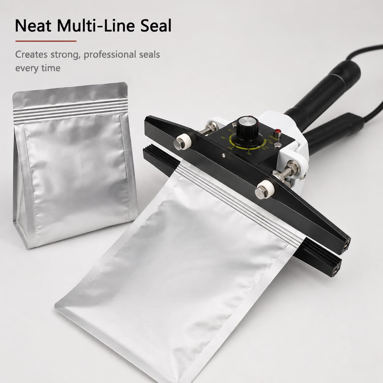 Sellador térmico de bolsas de mano, sellador de bolsas de alimentos de temperatura ajustable para bolsas de aperitivos y almacenamiento de alimentos