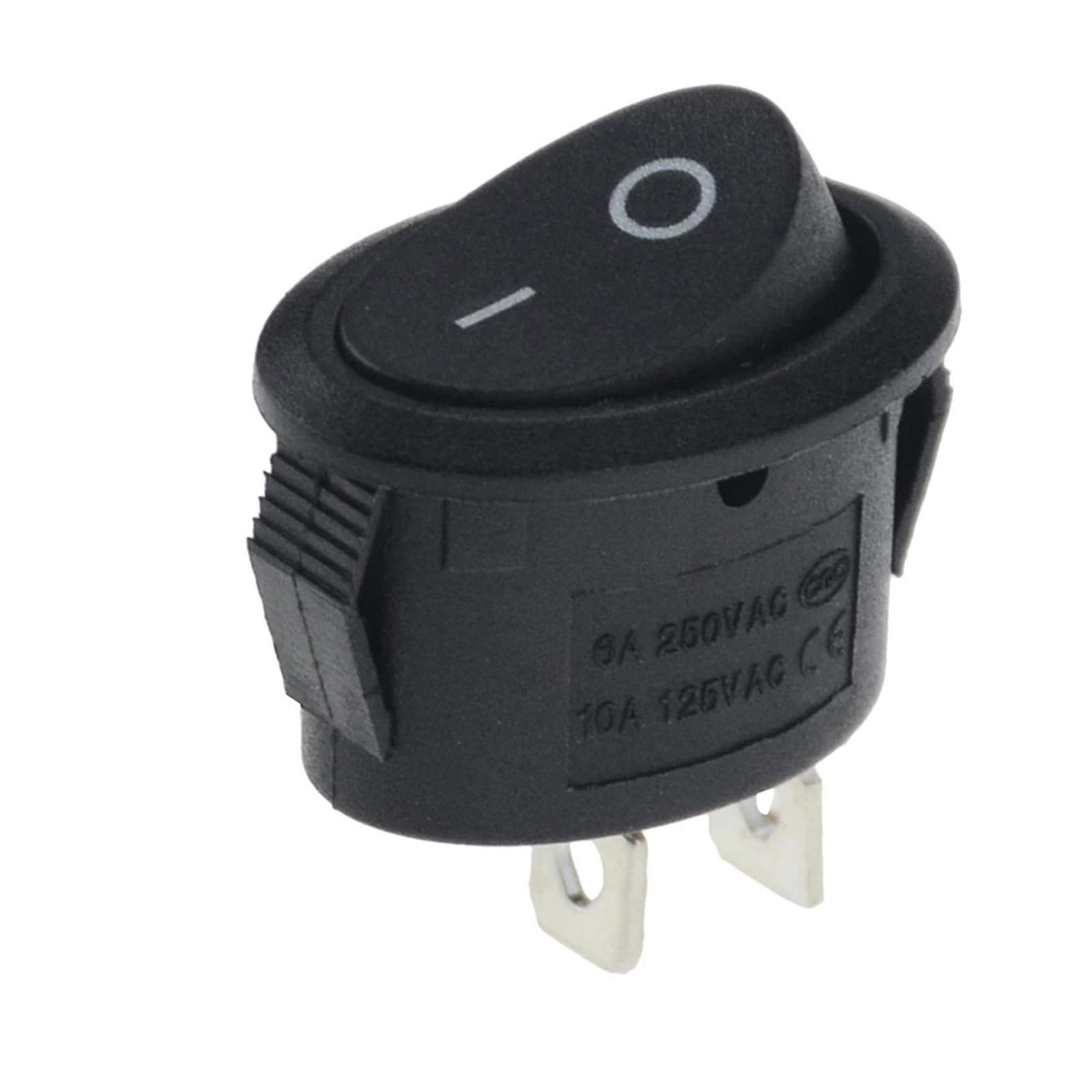 Interruptor basculante 2 pines AC ON OFF botones negros elípticos de 25x16.5mm para salpicadero 8