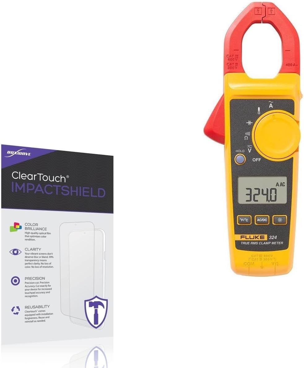 BoxWave Screen Protector Compatible with Fluke 324 - ClearTouch ImpactShield (2-Pack), Impenetrable Screen Protector Flexible Film