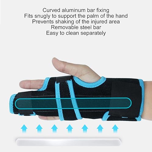 Miniatura 3 de Betued Férula ajustable de dos dedos soporte completo para manos y muñecas, tratamiento inmovilizador enderezador para esguinces, férula de dedo