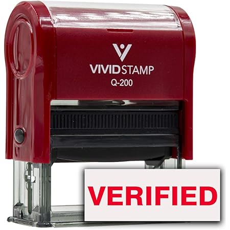 Vivid Stamp Entered Office Self-Inking Office Rubber Stamp (Red) - X-Large - View #3