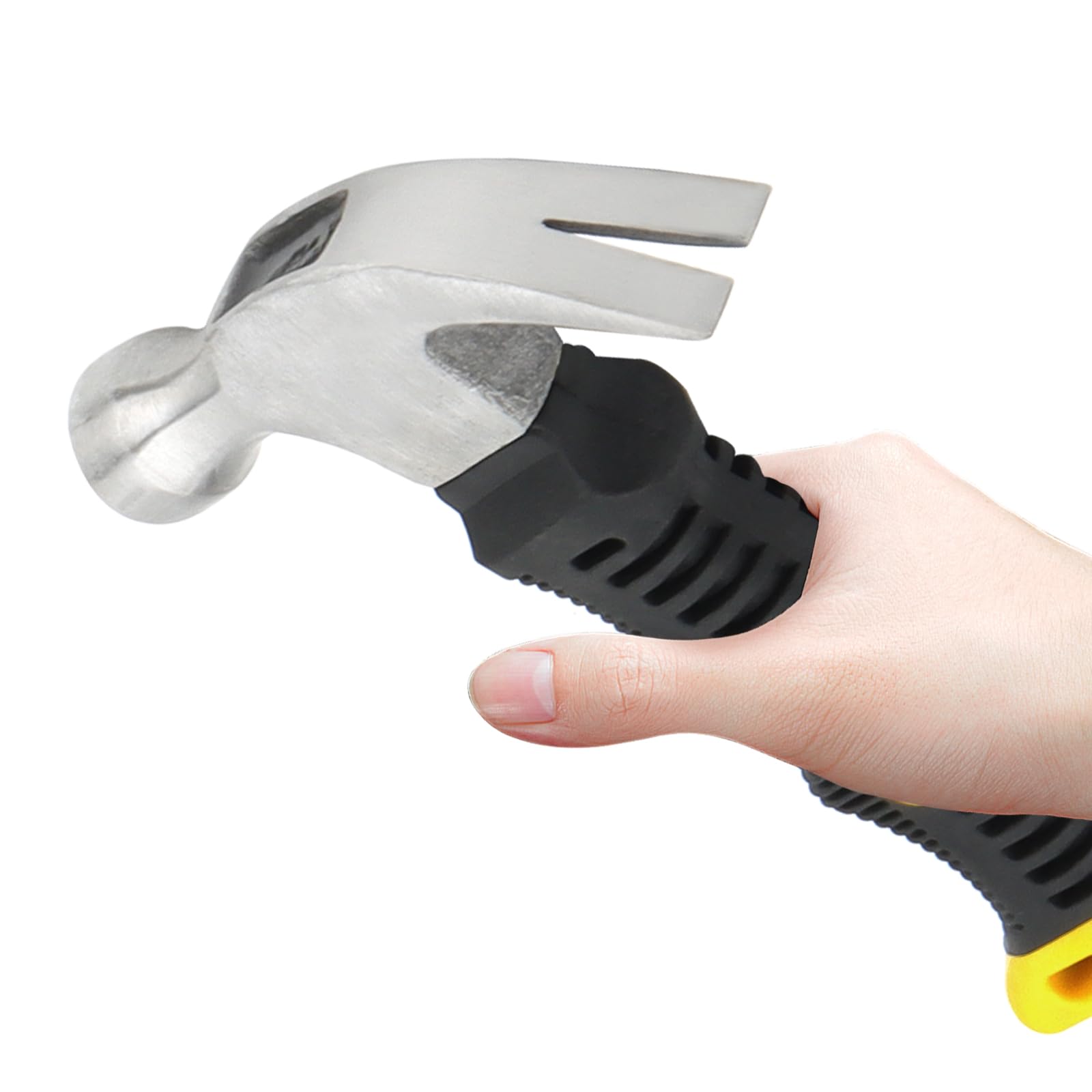 FUNSUEI 6 Stück Kleiner Klauenhammer 250g, Mini Hammer mit Rutschfester Komfortgriff, Zimmermannshammer Klein für DIY, Reparatur, Camping, Holzarbeit