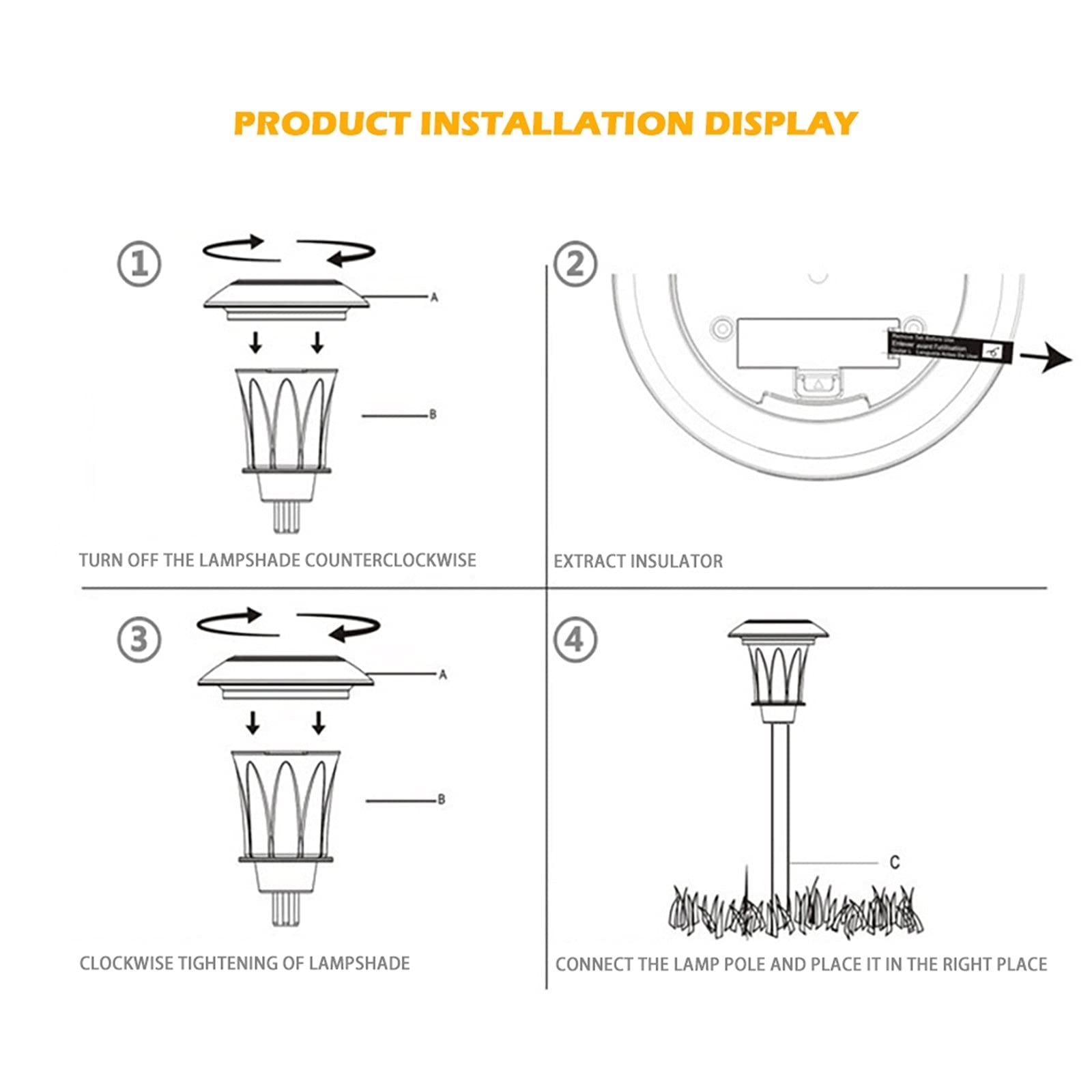 4 Packungen Solar-Wegeleuchten for den Außenbereich, wasserdichte solarbetriebene Gartenhofleuchten for Gehwege, Gehwege, Auffahrten Lampen (Color : Multicolor)