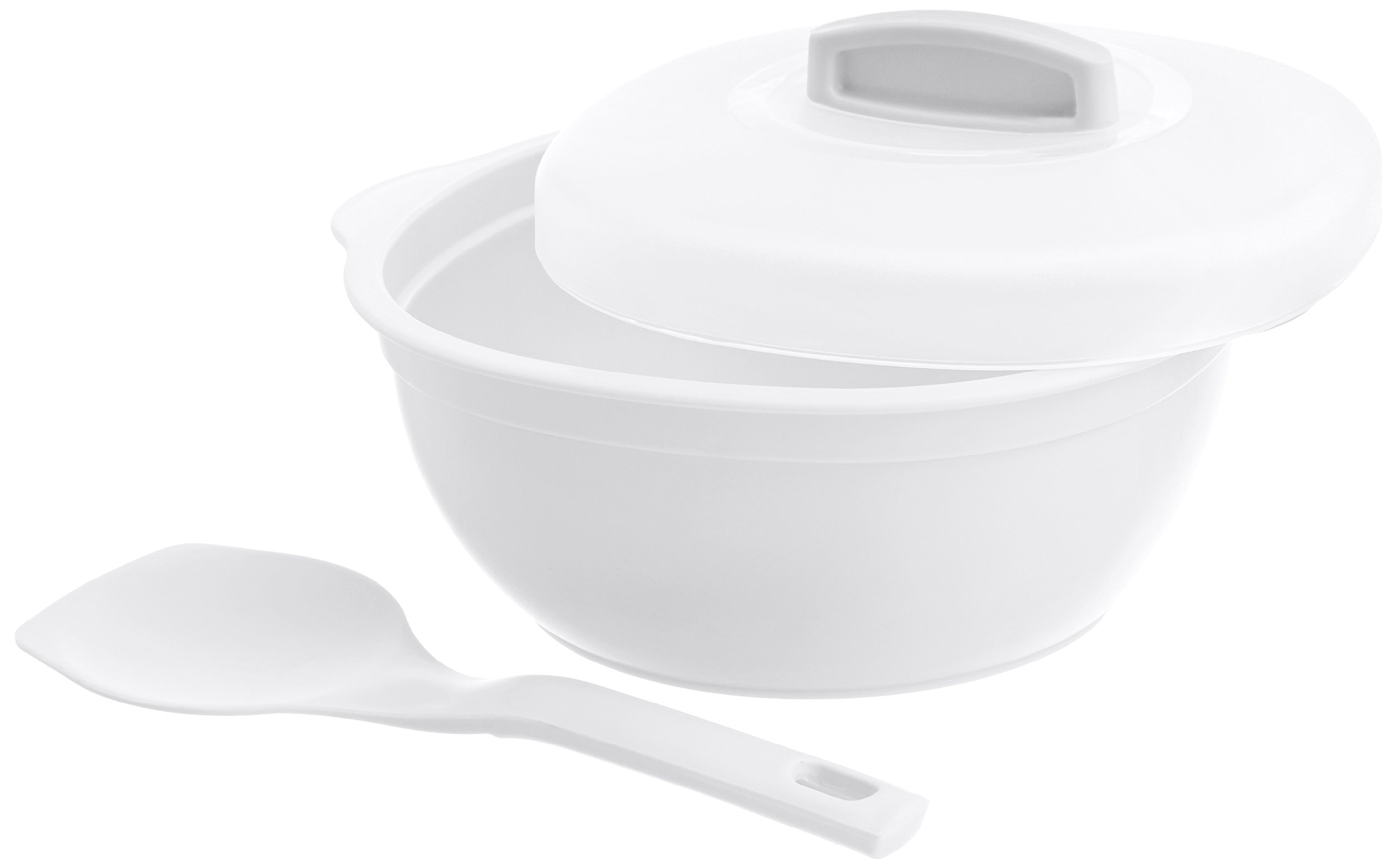 Signoraware Plastic Cook N Serve Medium Bowl    Set (1 L, White) - 2 Pieces - Image 2 thumbnail