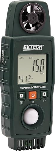Miniatura 3 de Extech Medidor ambiental EN510 10 en 1 mide la velocidad del aire, la luz, el sonido, la temperatura, la humedad, el punto de rocío, la bombilla