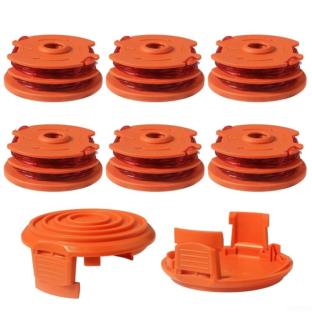 Set of 8 Replacement Spools for WA0007 WG116 WG119 Trimmers, Featuring 16ft Long Nylon Line
