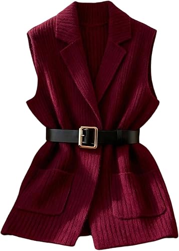 GORGLITTER Women's Sleeveless Long Cardigan Sweaters Vest Dressy Open Front Offi