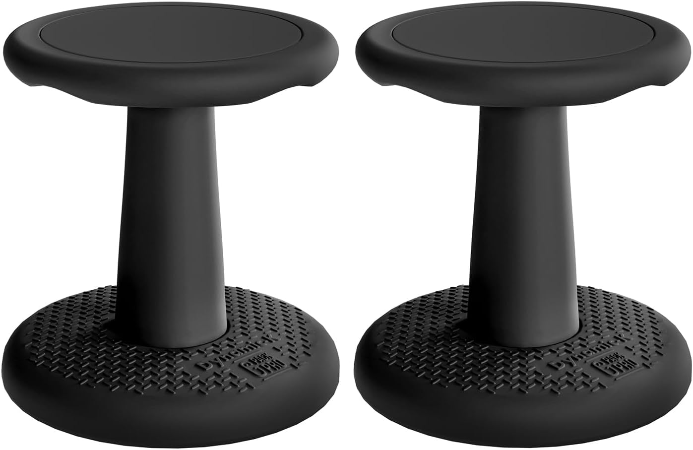 Gpack-pro Kids Wobble Stool 2-Pack – Improves Focus Attention – Non-Slip Base - Wiggle Chair Active Flexible Seating for Preschool Kindergarten Elementary School Party 15.3-Inch High (Black)
