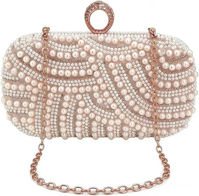Pearl Clutch Purses for Women Party Wallet Handbag Evening Clutch Bag