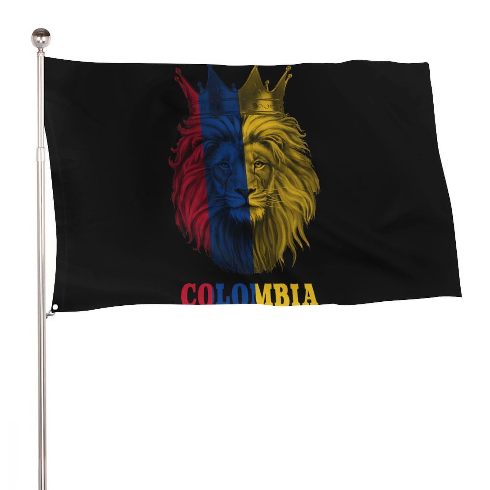 Drapeau de Colombie édition lion roi en textile renforcé grand format 1,5x2,4 m