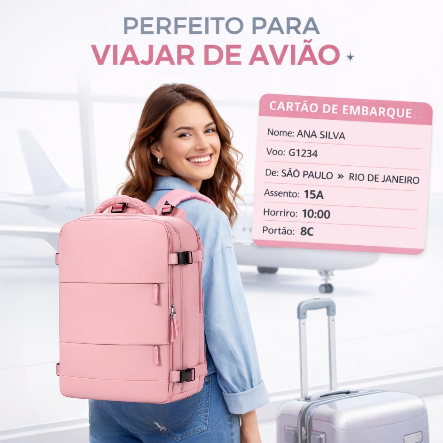 Mochila Viagem Avião Viral Elegante Low Cost Compartimento para Sapatos para Notebook para Objetos Úmidos Saída USB Mochila Viagem Avião Viral Elegante Low Cost Compartimento para Sapatos para Notebook para Objetos Úmidos Saída USB