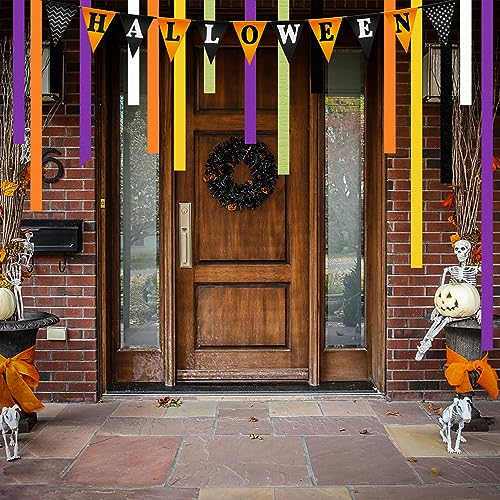 Image of 12 Rolls Halloween Crepe Paper Streamers, 4 Colors Halloween Party Streamers for Ceiling, Background Wall, Dining Table, Door, Window, Staircase, Yard Decoration