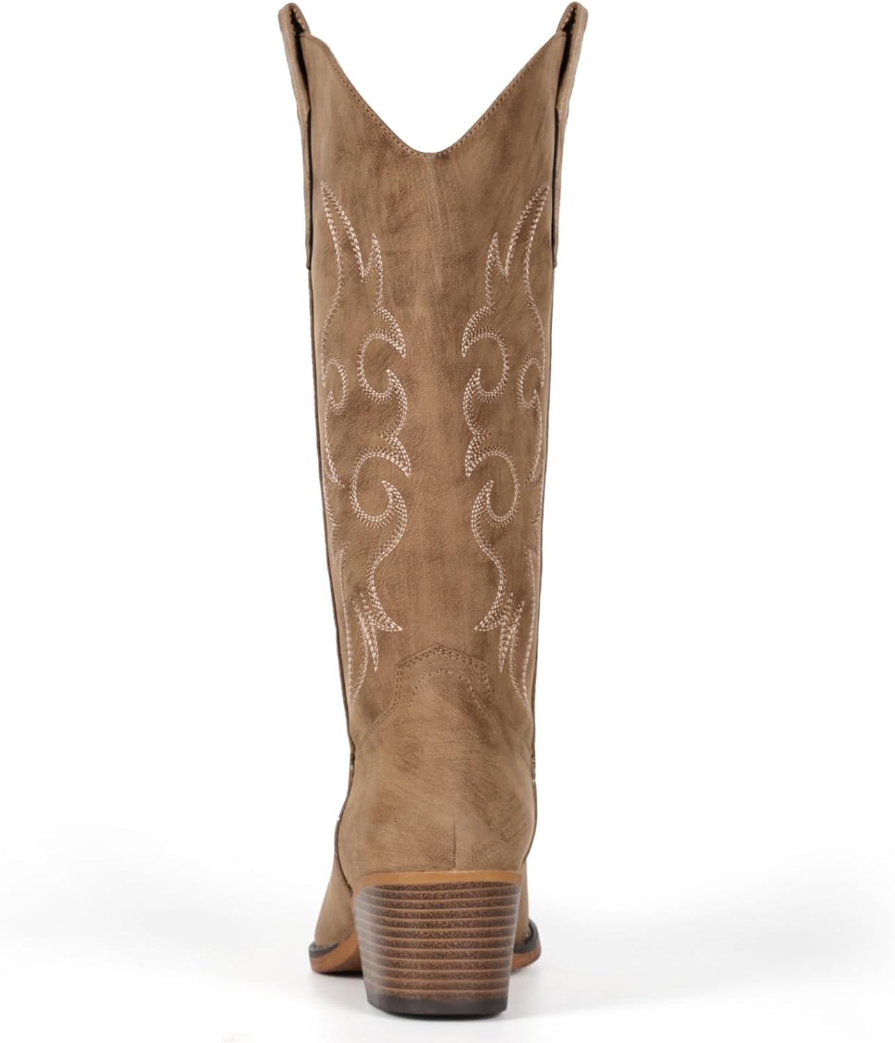 IUV Cowboy Boots For Women Western Cowgirl Boots Mid Calf Snip Toe Boot With Chunky Heel - Image 6