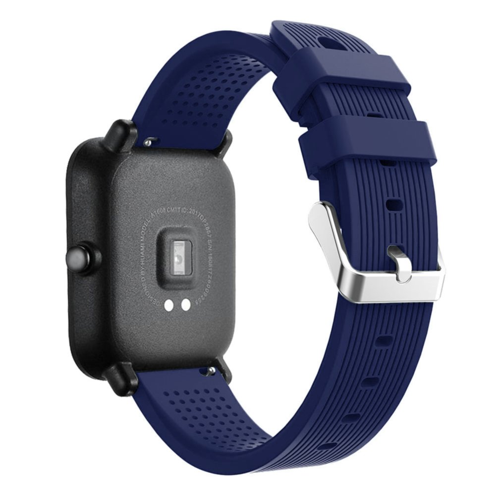 MoreToys 20MM Silicone Replacement Accessory Watch Band Wrist Strap Bracelet for Huami Xiaomi Amazfit Bip Smart watch (Navy)