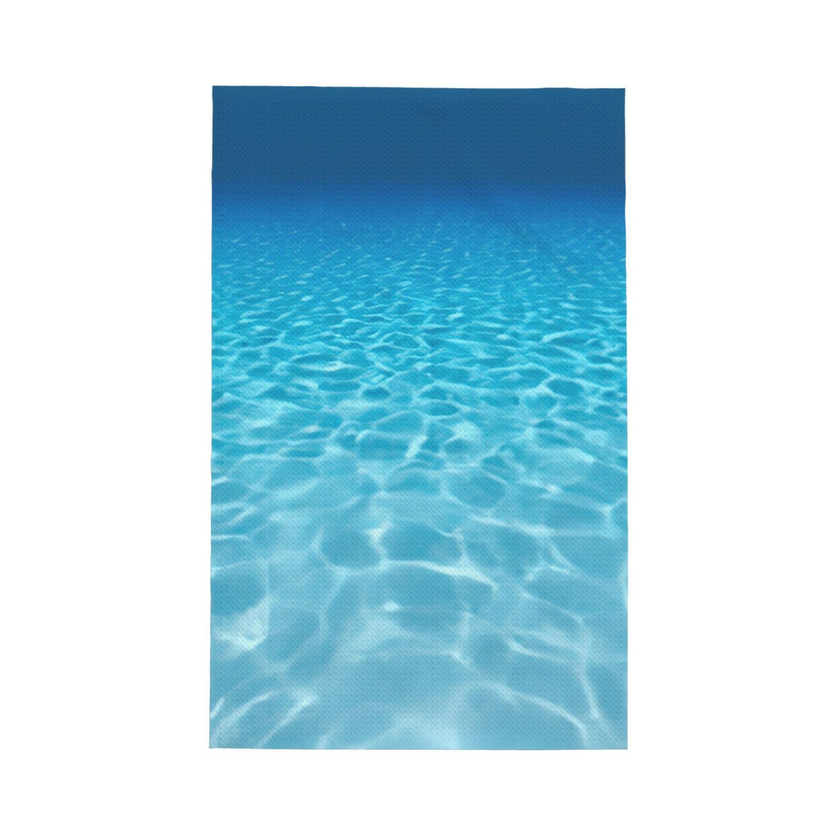 CKGODGF Tranquil Underwater Scenery Print Absorbent Waffle Dishcloths,Kitchen Towels With Hanging Loops,Tea Towels.