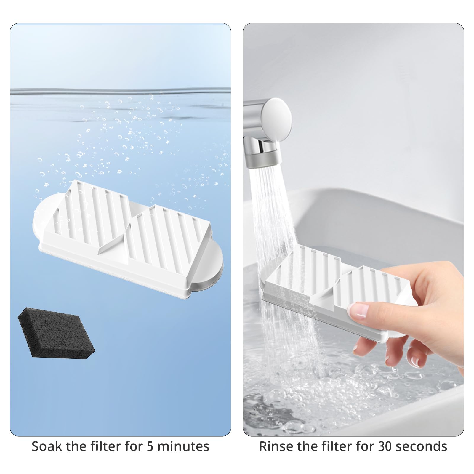 Fuente de agua de cerámica para gatos, fuente de agua automática de cerámica para gatos y perros, para interiores con bomba ultrasilenciosa, filtro y esponja de repuesto (blanco)
