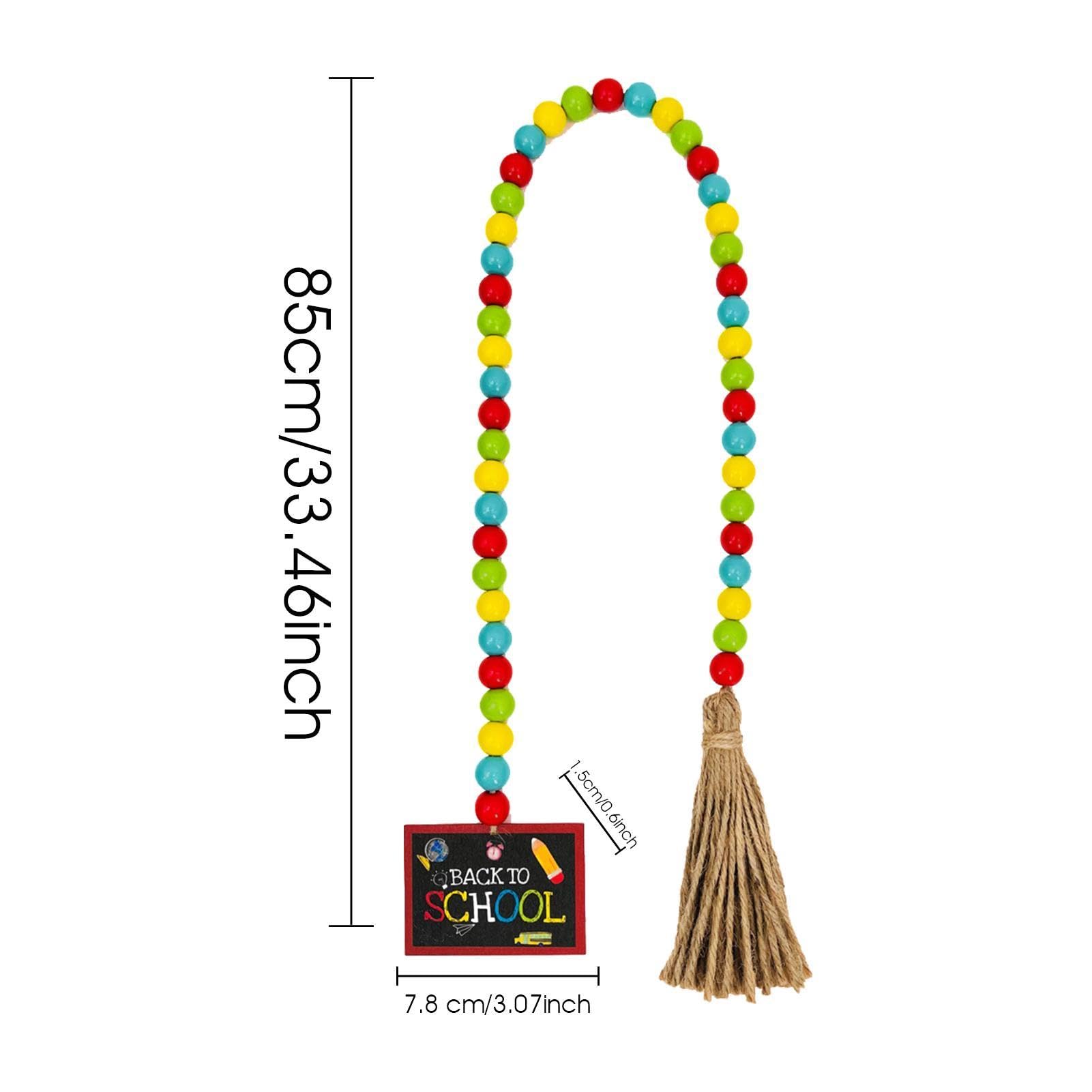 Ghirlanda d'autunno Foglia d'acero Set di perline di legno 16pcs Autunno decorazione finestra appesa