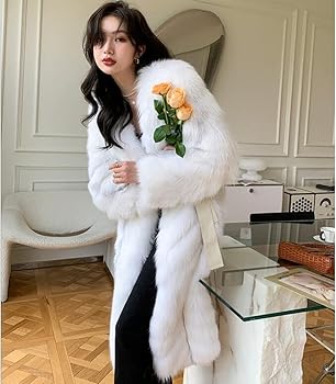 Denny&Dora Winter Thick Warm Natural Real Fox Fur Coat Fashion