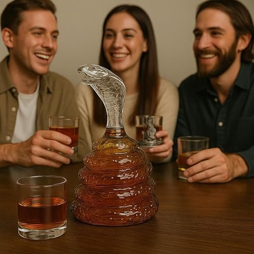 Miniatura 2 de Decantador de whisky y vino de serpiente King Cobra Snakes Decantadores de licor – Año de la serpiente 2025 Año Nuevo chino – 16.9 fl oz –