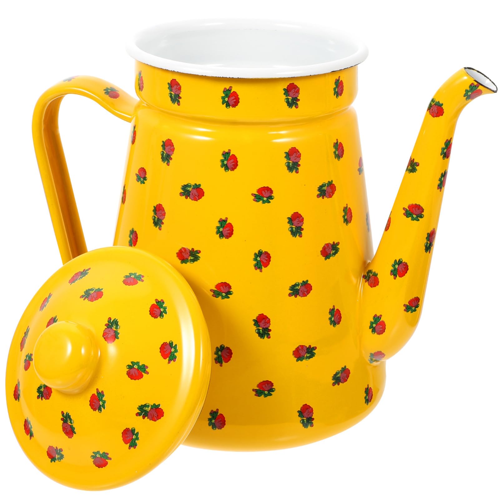 HOMSFOU Emaille Wasserkocher, Vintage Kaffeekanne, für das Lagerfeuer, Verschiedene Farben, 1.5L