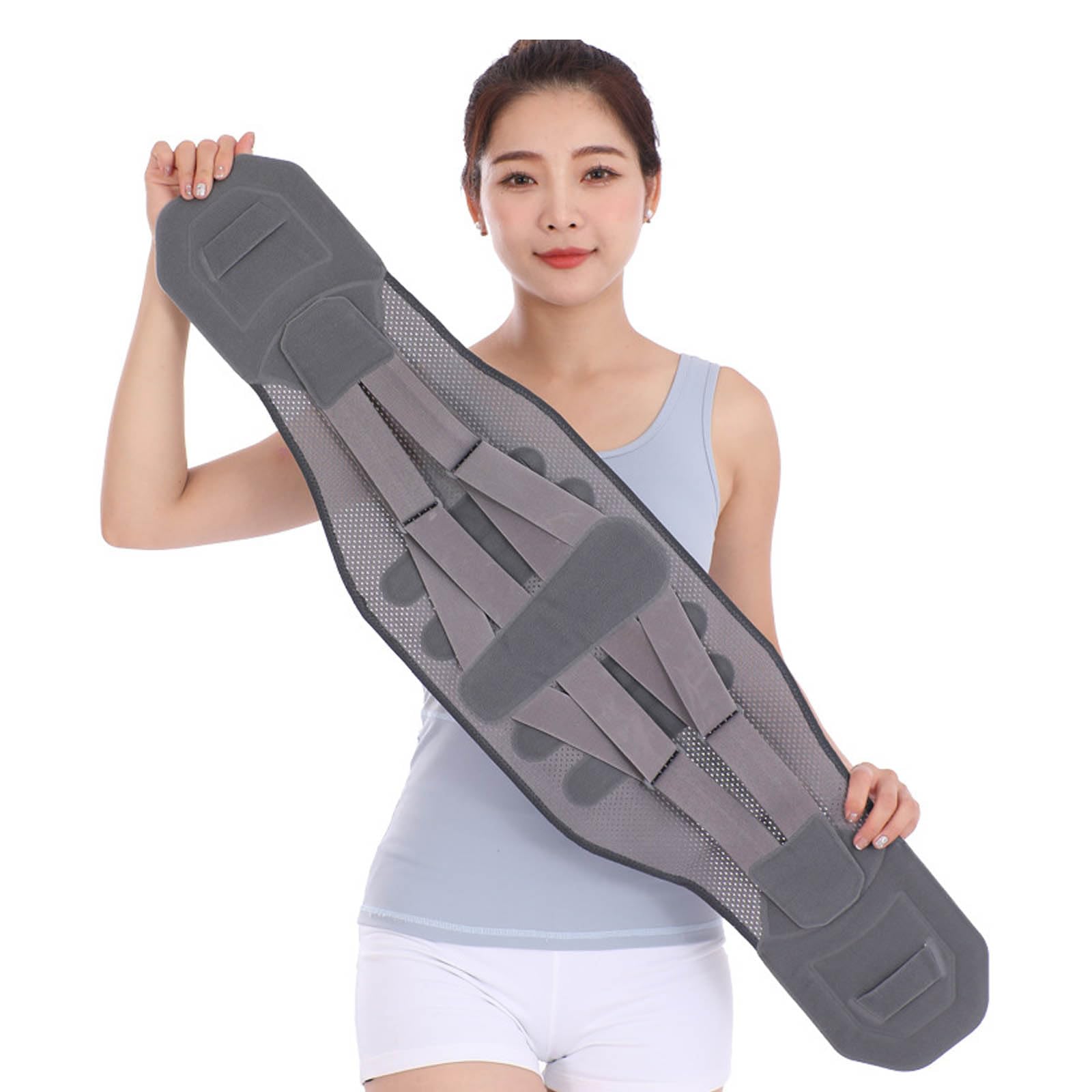 Faja Lumbar, Cinturón de Soporte Lumbar Ajustable con 5 Soportes y 2 Almohadillas reemplazables for ciática, Hernia discal escoliosis L(XL)