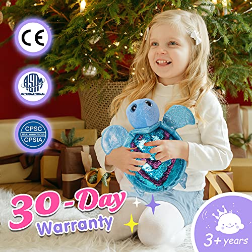 Athoinsu 15.5'' Unicorn Stuffed Animal Soft Plush Toy Pillow With Rainbow Horn Wings Gifts For Toddlers Girls (Sequin_Turtle) #TOP5