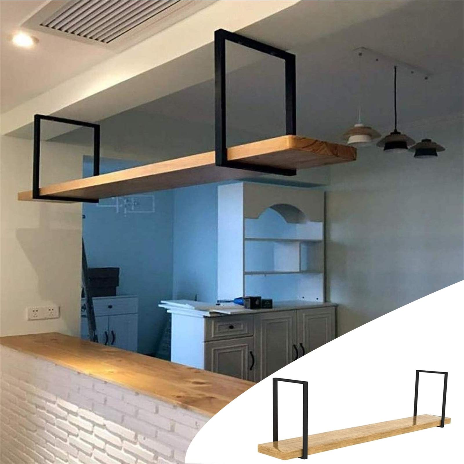 Amazon｜天井の棚 - 天井吊りワインラック/棚/収納棚 壁に取り付けられ