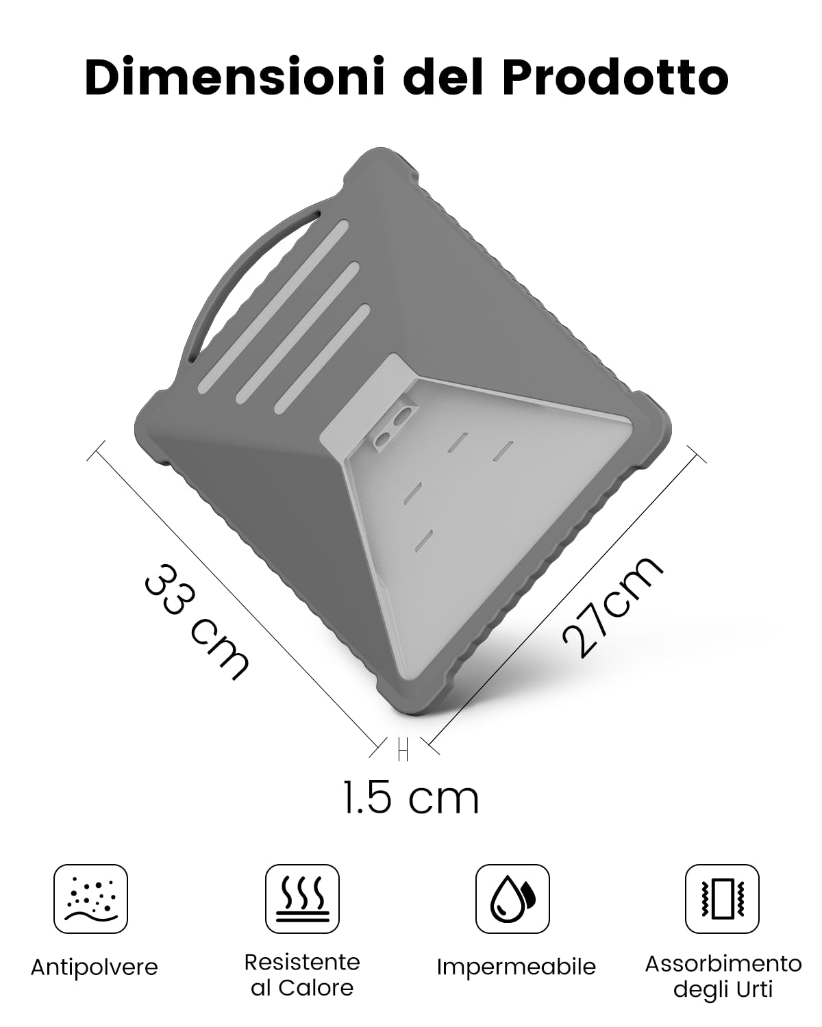 Mwin Starlink Mini Cover - Custodia Protettiva In Silicone Liquido con Maniglia Ergonomica, Copertura Completa Anti-graffio, Design Modaiolo con Bordi Ondulati per Accessori Starlink Mini (Grigio)