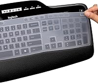 Vista 4 de Keyboard Cover for Logitech MK710-RB MK710 MK735 MK700 Wireless Ultra Thin Silicone Keyboard Protector Skin Logitech MK710 Accessories-Clear