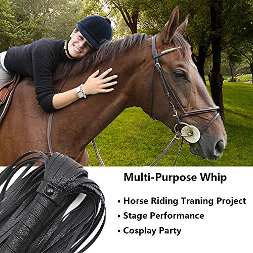 PROZADAHAO Riding Crop, 20" Equestrian Whips, Braided Leather