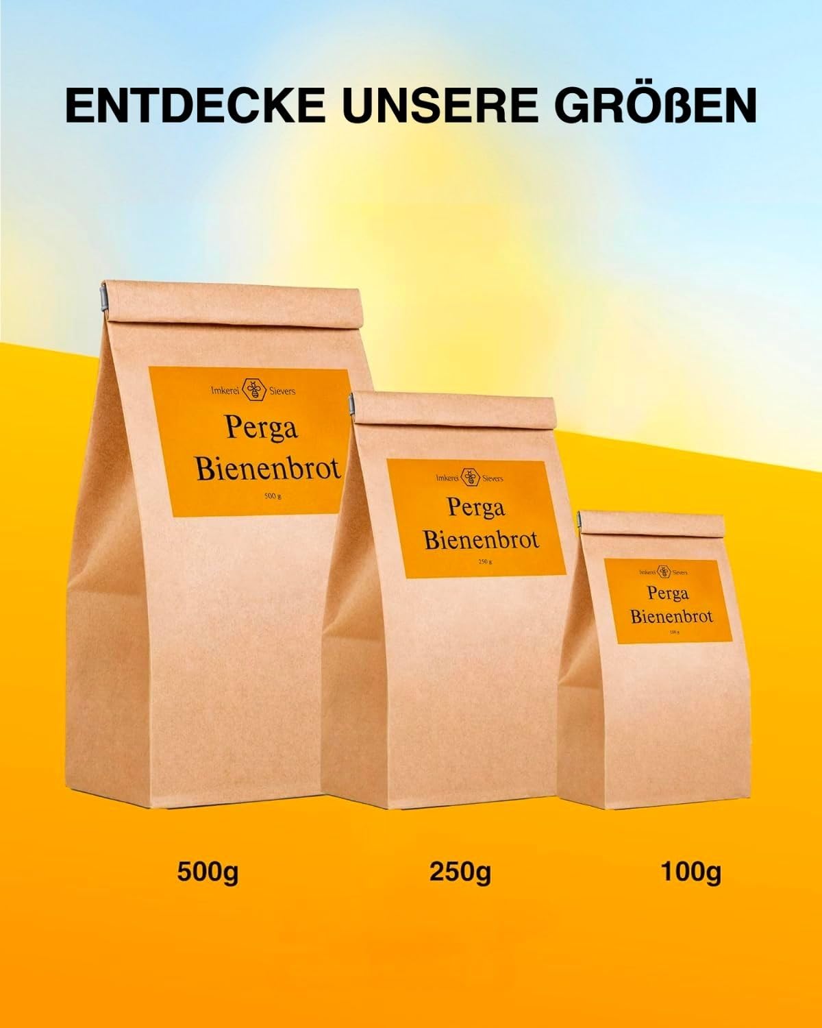 Pan de abeja del Norte Perga 250 g – Producto natural de la casa Imkerei Sievers – Perga polen de abeja – rico en proteínas vitaminas, minerales, pan de abeja para comer – polen de flores