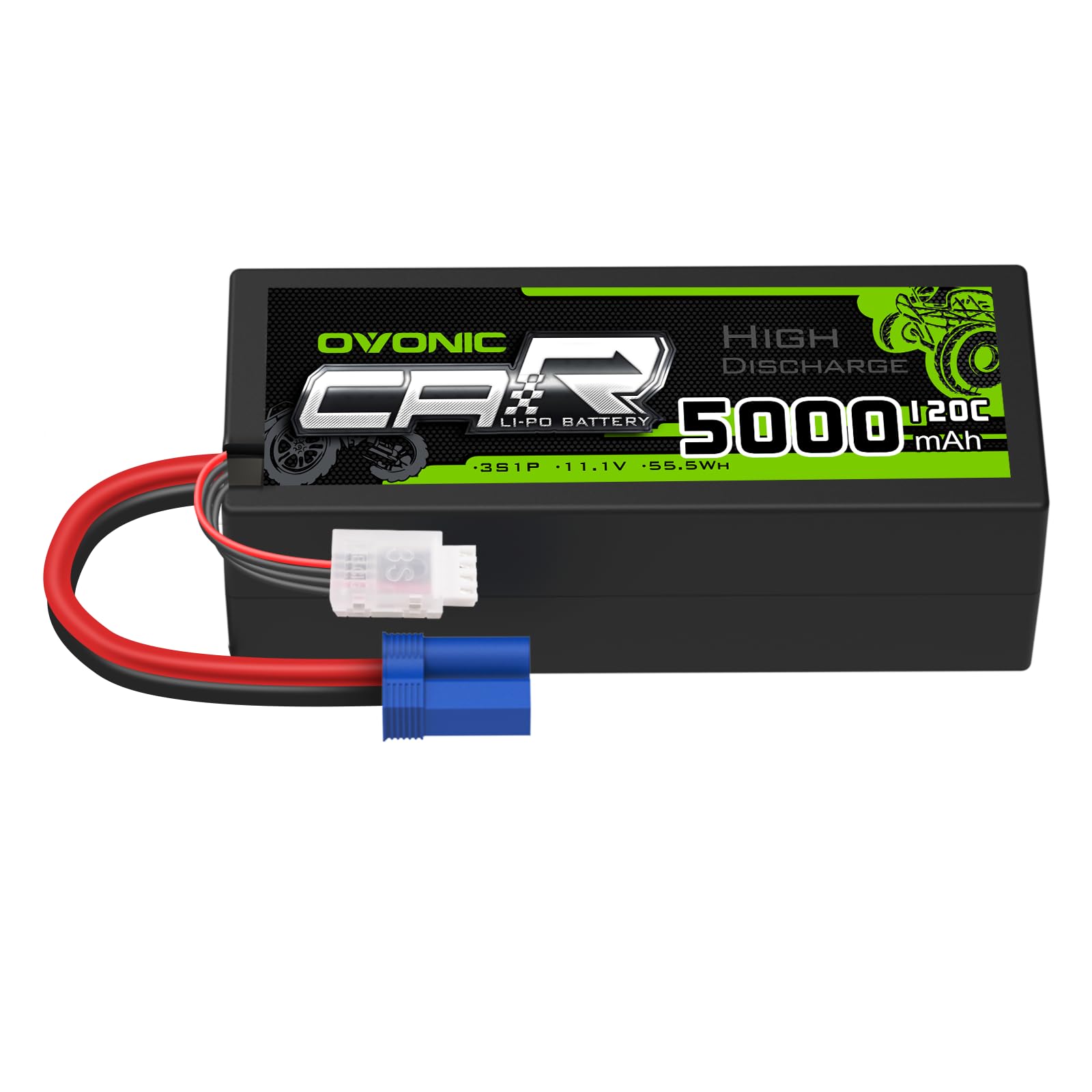 OVONIC 3S Lipo accu 11.1V 5200mAh 50C met Deans stekker hardcase voor FPV RC vliegtuig auto Evader BX Quadcopter helikopter vrachtwagen boot (2 stuks