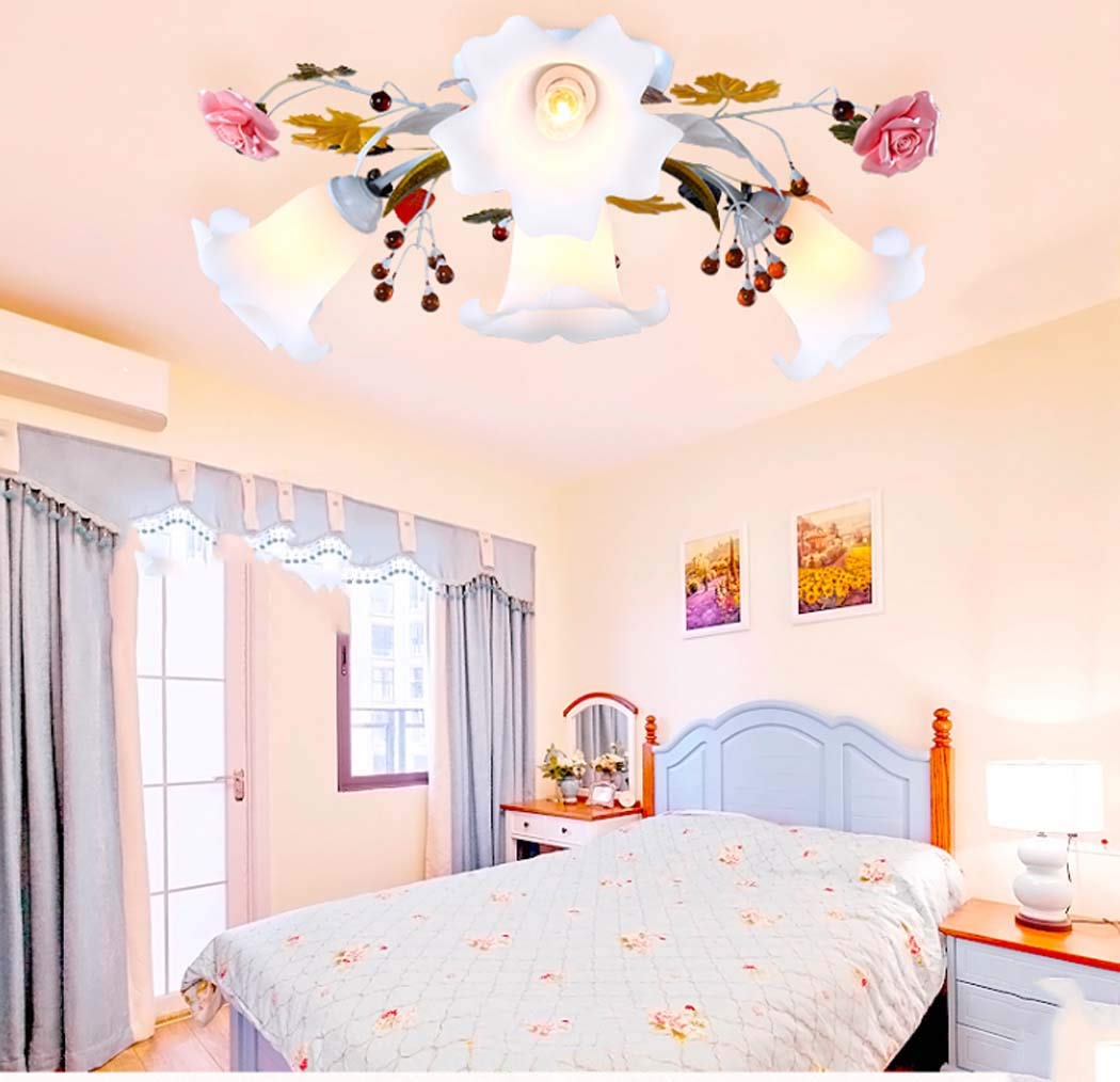 Plafonnier de salon rustique et compact pour grands volumes à plafond bas - 6