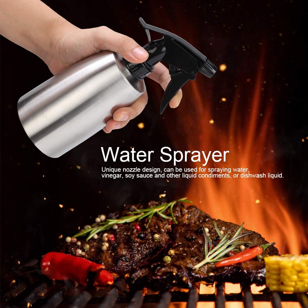 Botella Pulverizadora de Aceite Y Vinagre 400 ML, Botella Pulverizadora de Aceite de Acero Inoxidable, Botella Condimento Aerosol Para Aderezo Alimentos con Gatillo en Aerosol Para Parrill