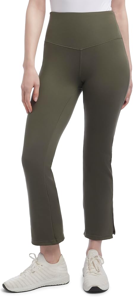 Amazon.com: Danskin Women's Crop Slit Flare Yoga Pants, Army Green