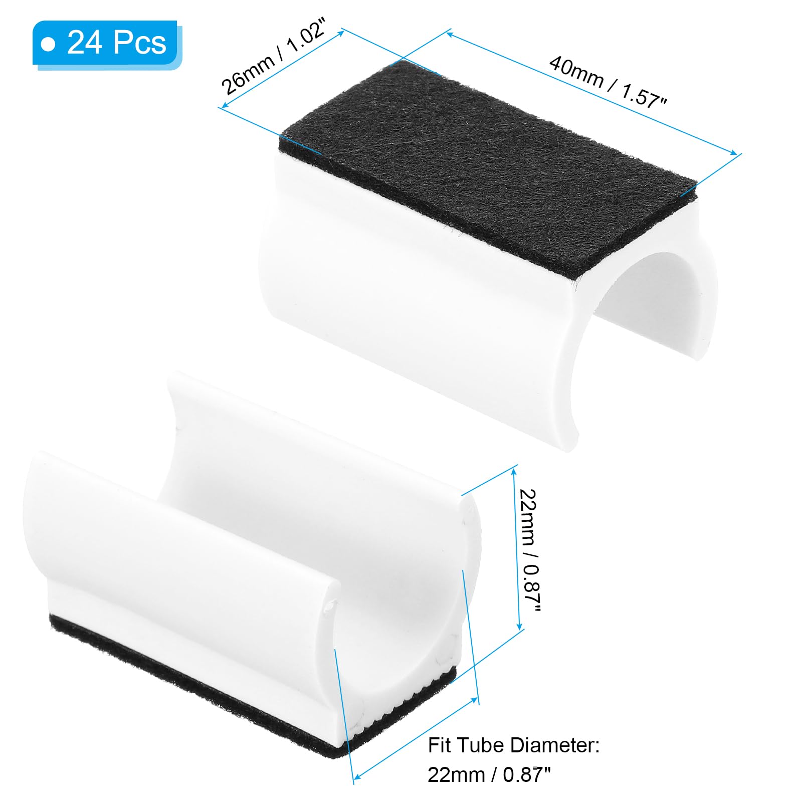PATIKIL 24pcs Rectangle Chair Leg Cover with Felt Pad - Image 2