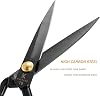 Homlynn Fabric Scissors 25.5cm - Tailor Scissors For Black Cut Fabric Clothing Leather Right Hand
