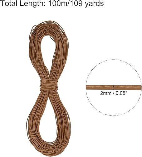 Vista 396 de PATIKIL Cuerda elástica elástica de 1/8 pulgadas, 11 yardas (0.118 in x 32.8 ft), color verde militar para manualidades, correas de gancho