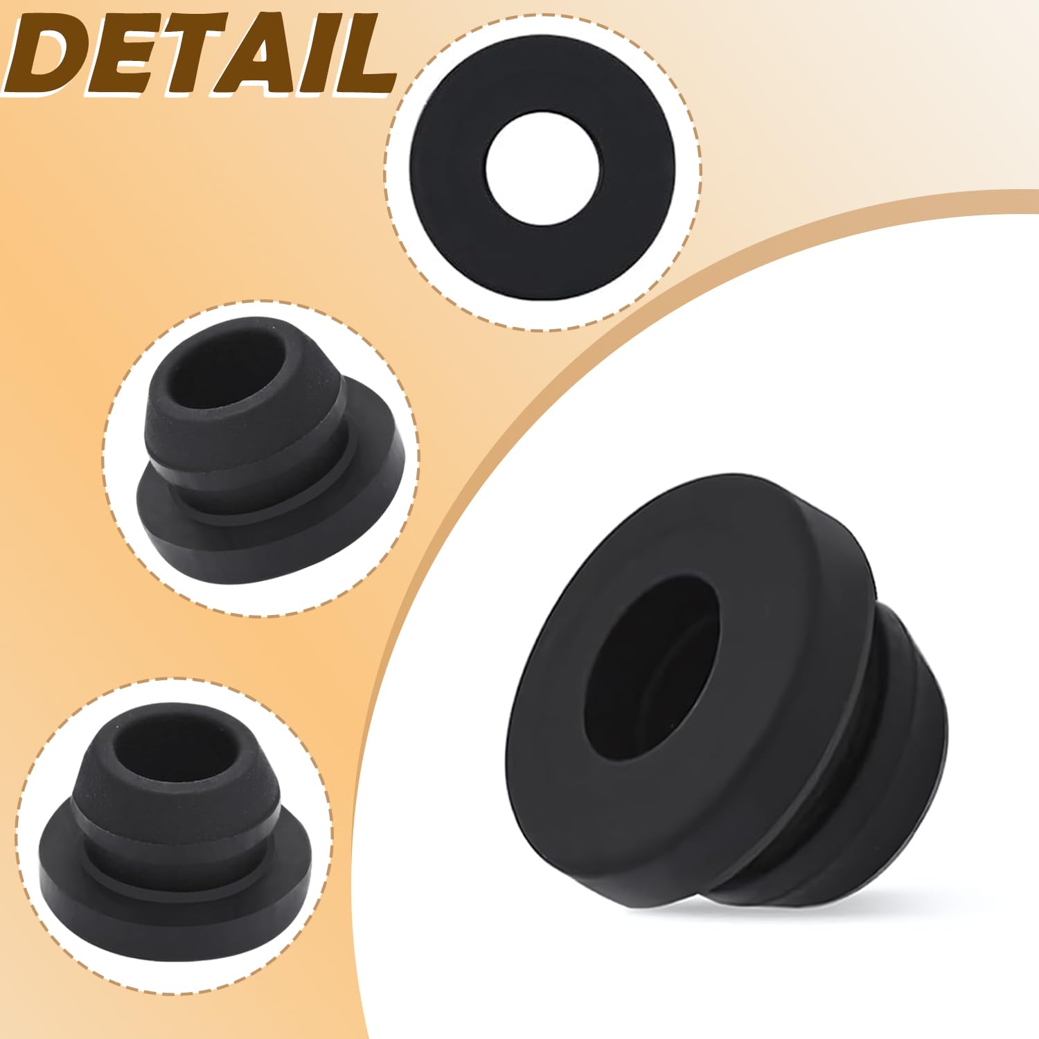 10 œillets Caoutchouc SmallCat Pour Cuisinière De Camping-car – Anti-rayure Et Anti-bruit – Ø Int. 8mm