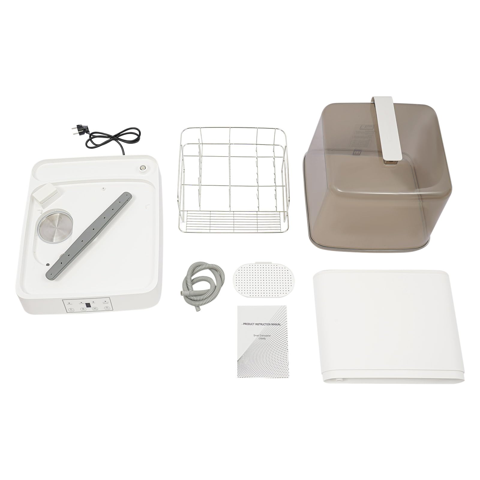 Lavastoviglie da tavolo Mini serbatoio d'acqua da 8 l, 3 programmi di pulizia, pulizia a 360°, sicurezza bambini, controllo touch, lavastoviglie compatta portatile per casa, campeggio, roulotte