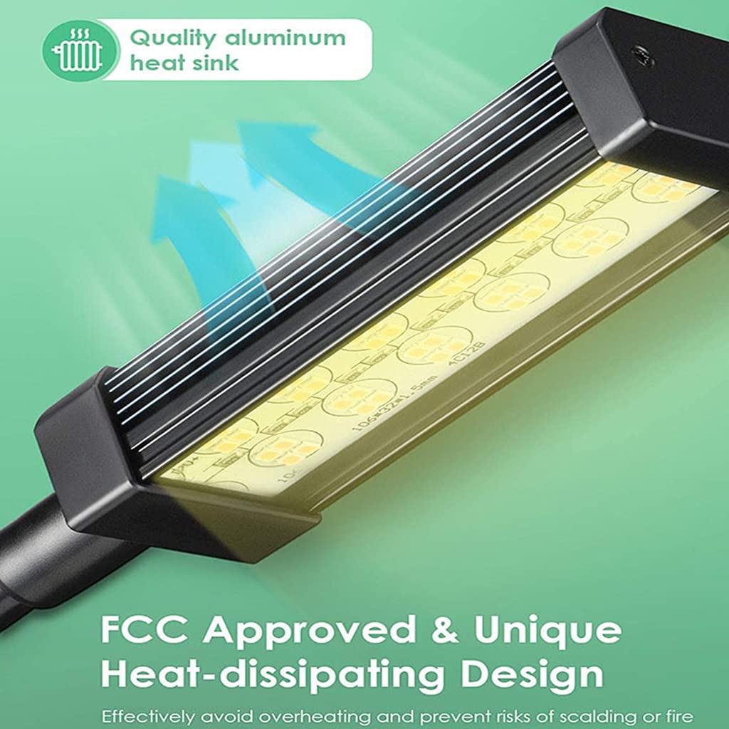 Lámparas LCD para Cultivo de Plantas con Clip de Escritorio,Luces de Planta de Espectro Completo con Temporizador de 0-24 Horas,4 Modos de Cambio,Cuello de Cisne Ajustable
