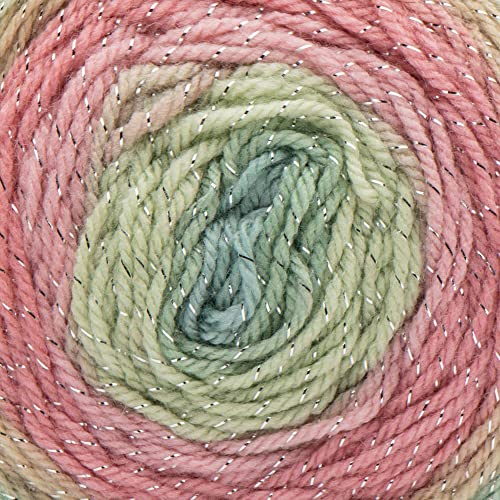Red Heart Roll With It Sparkle Pastel Paradise Yarn - 3 Pack Of 5.3Oz/150G - Blend - 4 Medium (Worsted) - 561 Yards - Knitting/Crochet #TOP2
