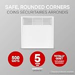 Stelpro Convector Haut de Gamme, 500W, 240 volts - Thermostat SMART Intégré - Compatible avec Alexa - Série ORLEANS - Montée en Température Rapide, Élégant et Compact, (SOR0502W) Blanc