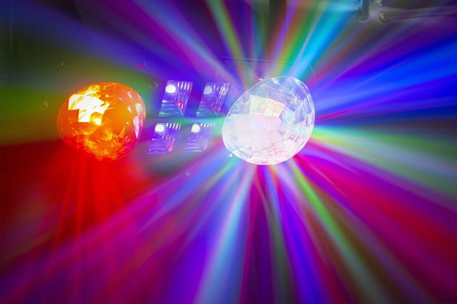 BeamZ LEDWAVE Discolicht Partylicht 5-in-1 LED DJ-Lichteffekt Musikgesteuert mit Fernbedienung, UV Schwarzlicht und Strobo, Jelly Ball, Water Wave, Lichtorgel, DJ Licht Komplett, Partybeleuchtung