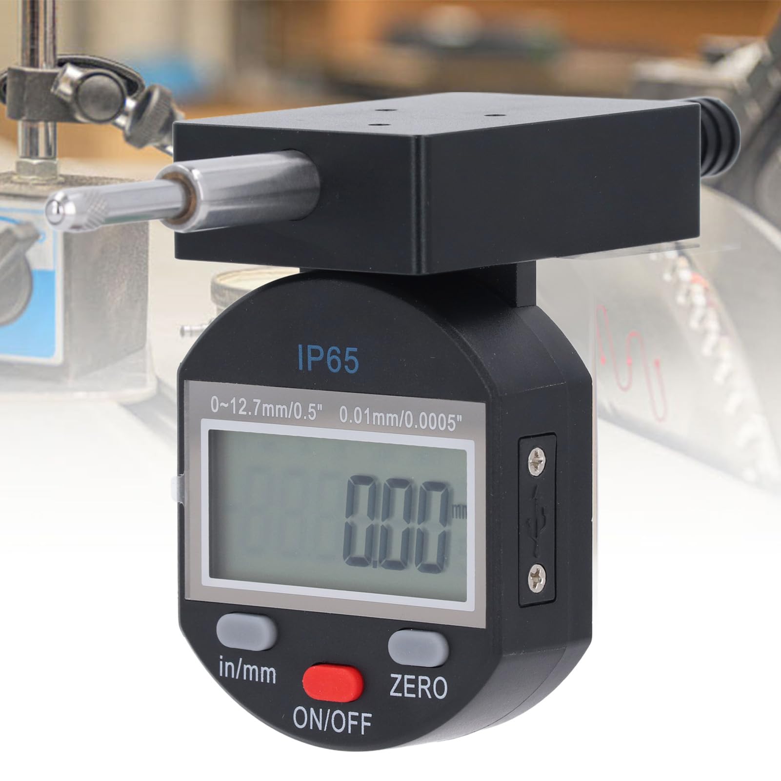 Luocute Indicador Digital de Dial, Medidor de Precisión 0-10 Mm y Pulgadas para Tallas Mecánicas