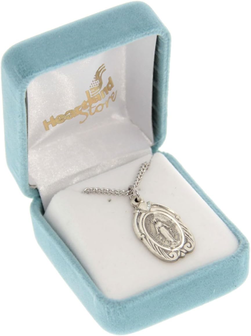 Heartland Women's Sterling Silver Deep Carving Miraculous Medal + USA Made + Chain Choice