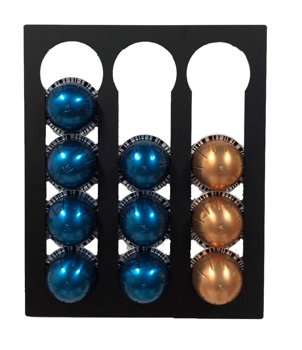 Distributeur Capsules Nespresso - Lot De 2 - Support Méthacrylate Noir - 24 Capsules - Aimant Ou Adhésif