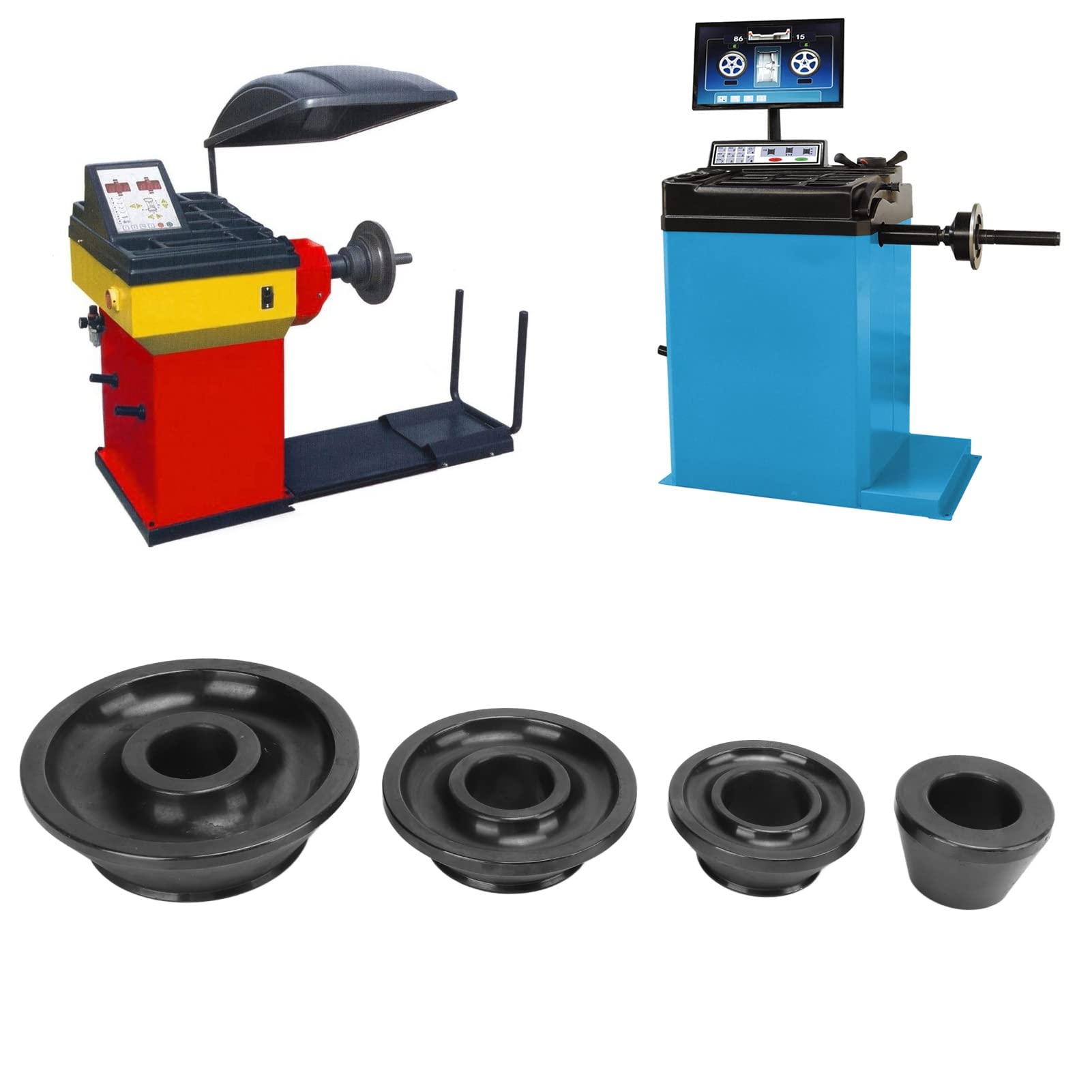 Conos equilibradores de Ruedas, 4 Piezas Juego de Conos cónicos de Acero al Carbono Adaptadores de centrado para Herramienta de reparación de neumáticos de Eje de 36 mm
