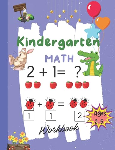 Preschool math workbook for children from 2-5 years old, Practice writing numbers from 0 to 20, math exercises for addition and subtraction, coloring, number matching.